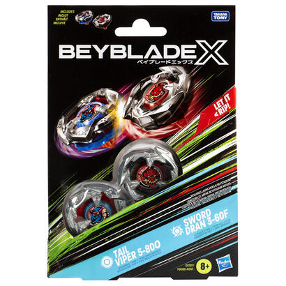 hasbro-beyblade-x-tail-viper-5-80o-y-sword-dran-3-60f-pack-doble-peonza-juego-de-habilidad-g0197es0