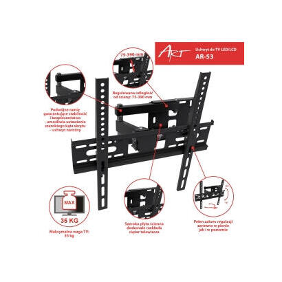 soporte-pared-art-ramt-ar-53-ar-53-22-55-para-lcd-led-negro-35kg-ajuste-vertical-y-de-nivel