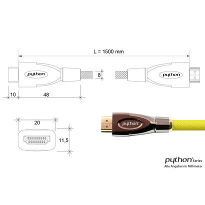 python-hdmi-20-cable-4k2k-trenzado-amarillo-15m