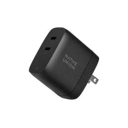 native-union-67w-dual-usb-c-fast-gan-pd-wall-charger-black