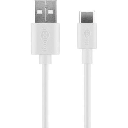 goobay-juego-de-carga-usb-c-5-vatios-cargador-blanco-cable-de-1-metro-usb-a-usb-c-45300