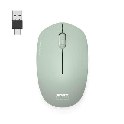 port-connect-wireless-collection-mouse-usb-a-a-usb-c-dongle-24ghz-1600dpi-olive