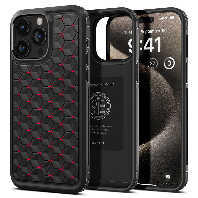 spigen-acs06604-funda-para-iphone-15-pro-max-67-negro-rojo