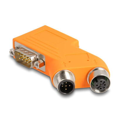 delock-60667-d-sub-9-macho-y-hembra-a-m12-macho-y-hembra-divisor-de-bus-can-de-5-pines-con-codificacion-a-35-naranja