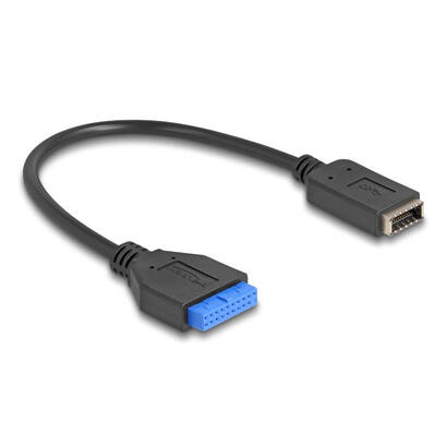 delock-conector-hembra-usb-de-19-pines-a-conector-usb-type-e-key-a-adaptador-negroazul-25-cm-65100