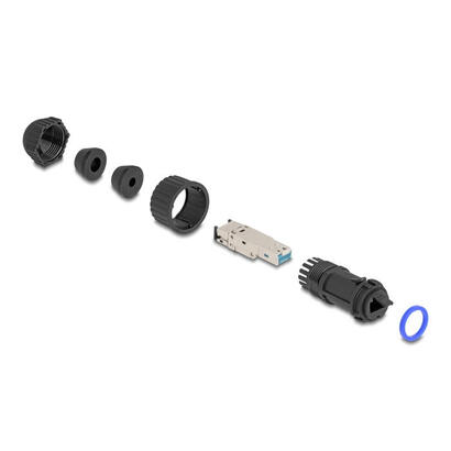 delock-67049-montaje-de-campo-macho-rj45-cat6a-con-acoplador-de-paso-ip68-resistente-al-polvo-y-al-agua-en-negro
