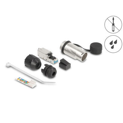 delock-67065-ensamblaje-de-campo-de-enchufe-modular-rj45-cat6a-con-carcasa-de-enchufe-de-cable-robusta-y-tapa-protectora-adecuad