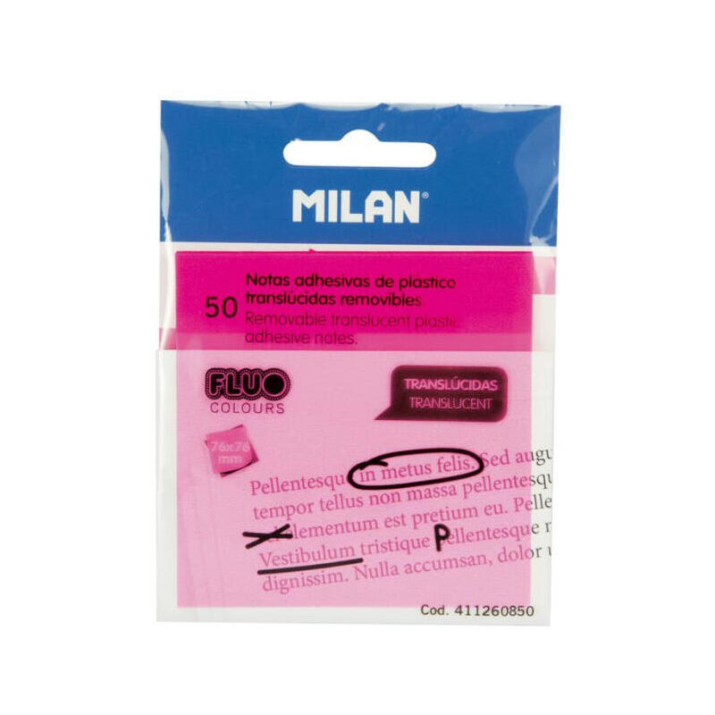 milan-notas-adhesivas-50-hojas-76x76mm-translucidas-rosa-fluorescente