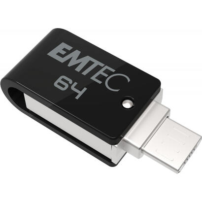 emtec-t260b-unidad-flash-usb-64-gb-usb-type-a-micro-usb-20-negro-acero-inoxidable