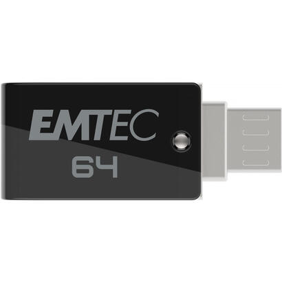 emtec-t260b-unidad-flash-usb-64-gb-usb-type-a-micro-usb-20-negro-acero-inoxidable