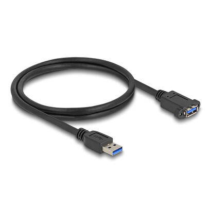 delock-80486-cable-usb-5-gbps-usb-tipo-a-macho-a-usb-tipo-a-hembra-para-instalacion-1-m-negro