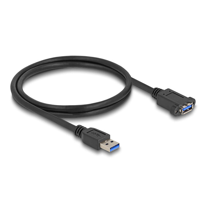 delock-80486-cable-usb-5-gbps-usb-tipo-a-macho-a-usb-tipo-a-hembra-para-instalacion-1-m-negro
