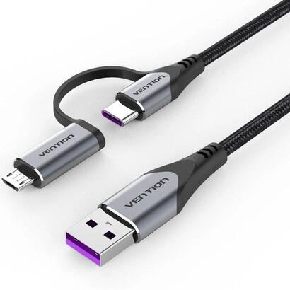 cable-usb-20-vention-cqfhf-usb-tipo-c-macho-microusb-macho-usb-macho-480mbps-1m-gris