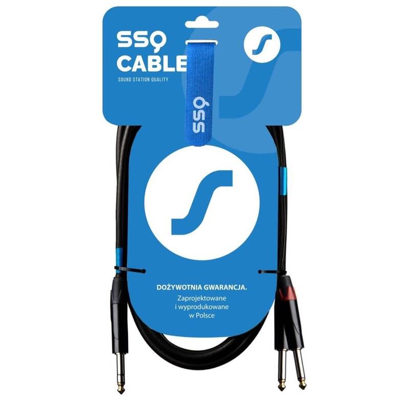 ssq-jsjm1-ss-1452-cable-jack-stereo-2x-jack-mono-1-m-negro