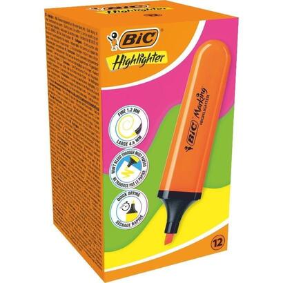 caja-de-marcadores-fluorescentes-bic-highlighter-flat-neon-12-unidades-naranjas