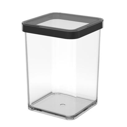 rotho-loft-tarro-cuadrado-con-tapa-sin-bpa-transparentenegro-1-l-cuadrado