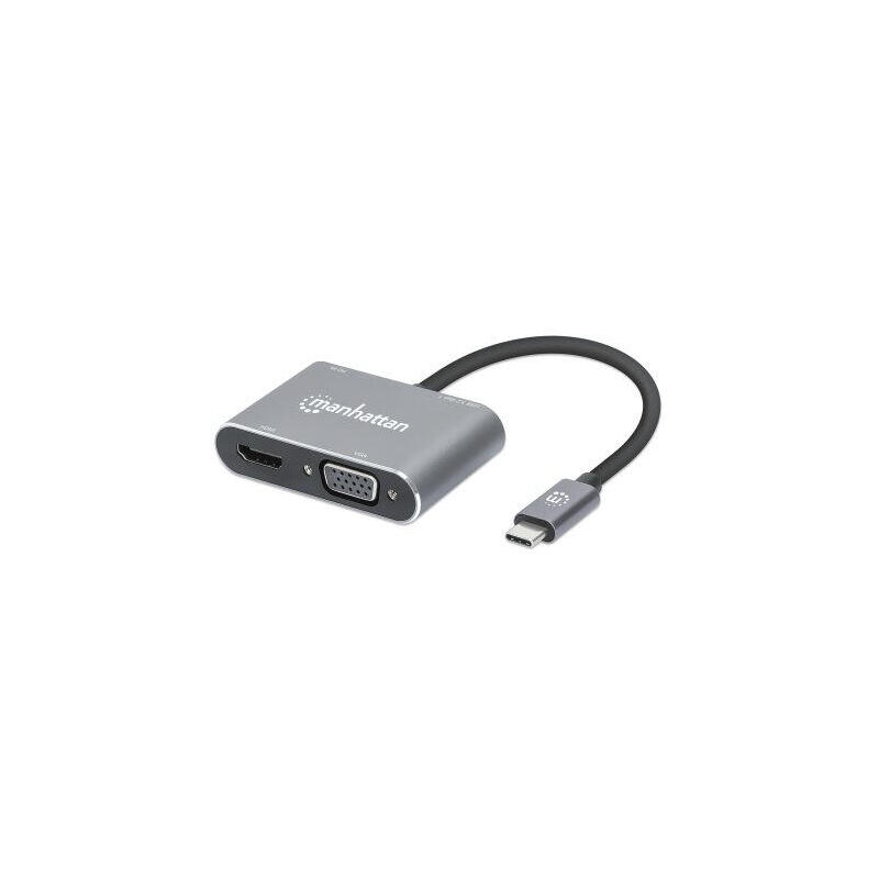 manhattan-docking-station-de-usb-c-a-hdmi-y-vga-4-en-1-con-suministro-de-energia