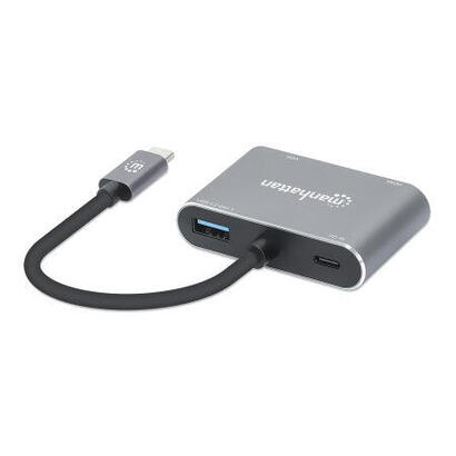 manhattan-docking-station-de-usb-c-a-hdmi-y-vga-4-en-1-con-suministro-de-energia