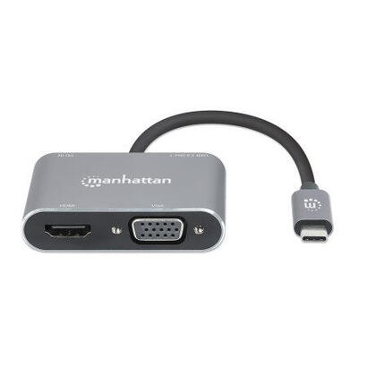 manhattan-docking-station-de-usb-c-a-hdmi-y-vga-4-en-1-con-suministro-de-energia