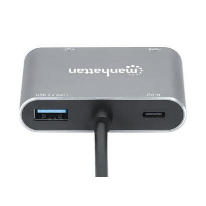 manhattan-docking-station-de-usb-c-a-hdmi-y-vga-4-en-1-con-suministro-de-energia