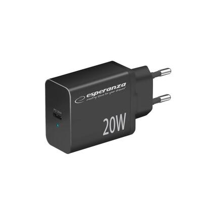 esperanza-ezc104k-cargador-de-red-20w-negro