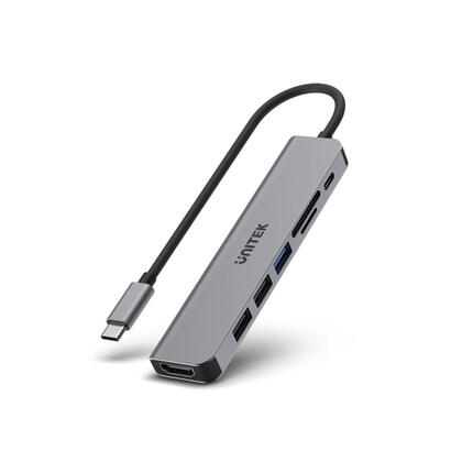 unitek-hub-usb-c-7in1-hdmi-4k-pd-100w-5gbpsalu