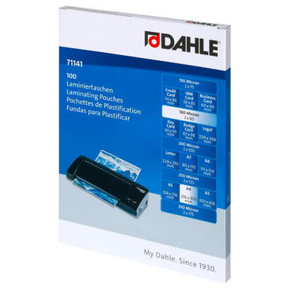 dahle-pack-de-100-fundas-para-plastificar-brillo-a4-80-micras-alta-calidad-transparente
