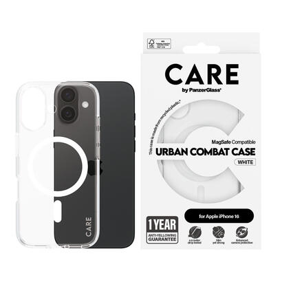 panzerglass-care-by-urban-combat-case-transparent-w-white-magsafe-iphone-16-funda-para-apple-iphone-16-transparente