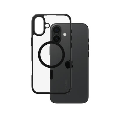 panzerglass-care-by-urban-combat-case-transparent-w-black-frame-magsafe-iphone-16-plus-funda-para-apple-iphone-16-plus-negro