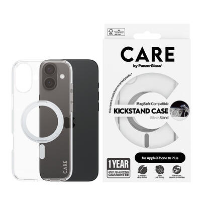 panzerglass-care-by-case-transparent-w-silver-kickstand-magsafe-iphone-16-plus-funda-para-apple-iphone-16-plus-transparente