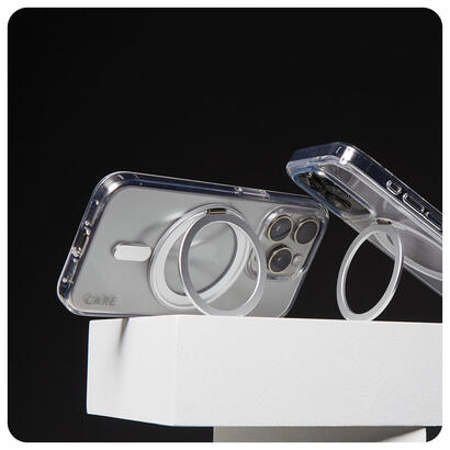 panzerglass-care-by-case-transparent-w-silver-kickstand-magsafe-iphone-16-plus-funda-para-apple-iphone-16-plus-transparente