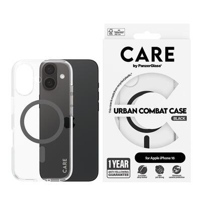 panzerglass-care-by-urban-combat-case-transparent-w-black-magsafe-iphone-16-funda-para-apple-iphone-16-negro