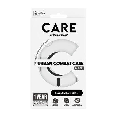 panzerglass-care-by-urban-combat-case-transparent-w-black-magsafe-iphone-16-plus-funda-para-apple-iphone-16-plus-negro