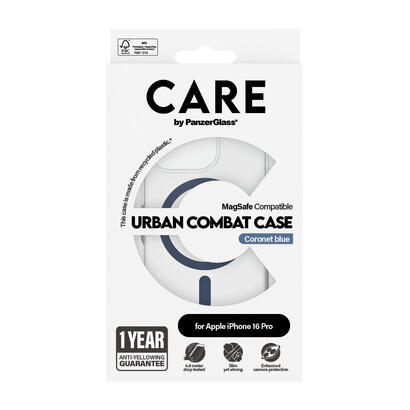 panzerglass-care-by-urban-combat-case-transparent-w-blue-magsafe-iphone-16-pro-funda-para-apple-iphone-16-pro-transparente