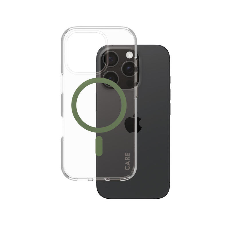 panzerglass-care-by-urban-combat-case-transparent-w-green-magsafe-iphone-16-pro-funda-para-apple-iphone-16-pro-transparente
