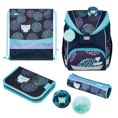 herlitz-ultralight-plus-flower-owl-juego-de-mochila-escolar-chica-poliester-marina-turquesa