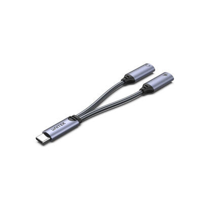 adaptador-unitek-usb-c-2x-usb-c-18w-audio-m206a