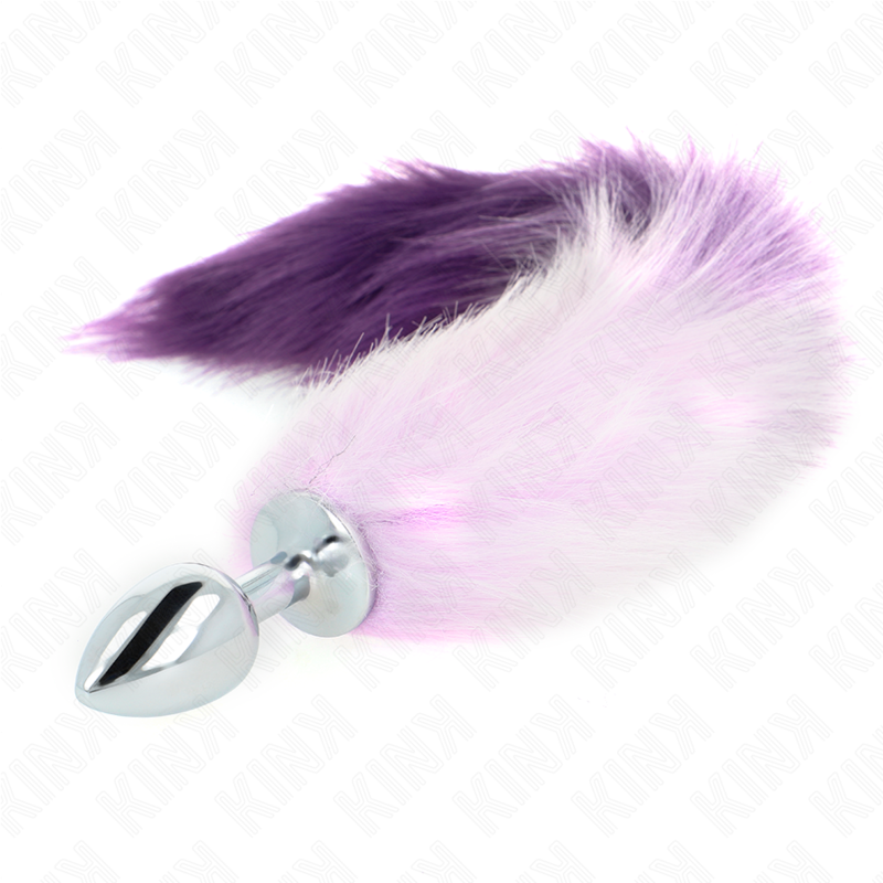 kink-plug-anal-talla-s-7-x-3-cm-con-cola-sintetica-40-cm-violeta