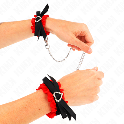kink-munequeras-elasticas-de-encaje-con-detalle-corazon-rojo-ajustable-22-35-cm