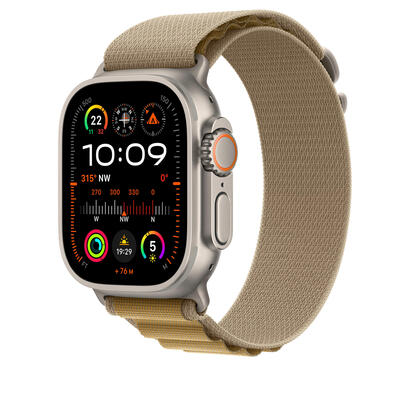apple-49mm-tan-alpine-loop-small-natural-titanium-finish
