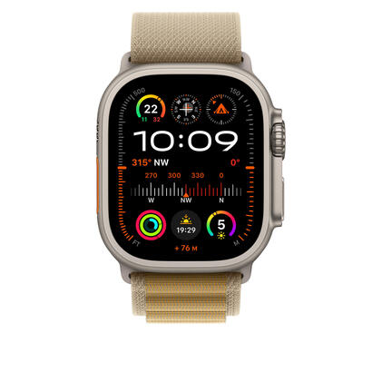apple-49mm-tan-alpine-loop-small-natural-titanium-finish