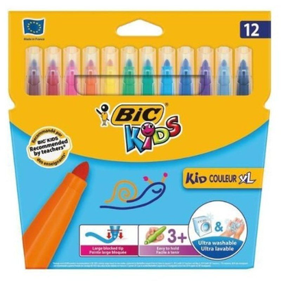 bic-kids-couleur-xl-pack-de-12-rotuladores-punta-ancha-lavable-colores-surtidos