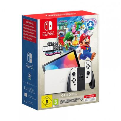 consola-nintendo-switch-oled-blanca-super-mario-bros-wonder-12-meses-nintendo-switch-online