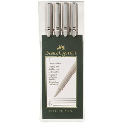 faber-castell-rotuladores-calibrados-ecco-pigment-01-03-05-07-mm-estuche-de-4-negro