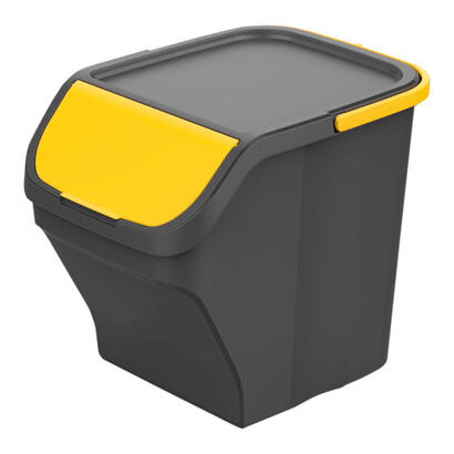 cubo-25l-stackn-sort-gris-con-tapa-color-amarillo