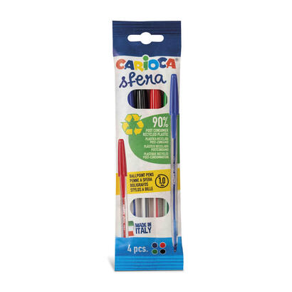carioca-pack-de-4-boligrafos-punta-1mm-escritura-super-deslizante-varios