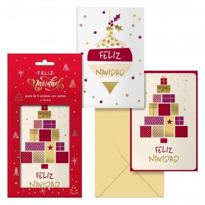 dohe-glytter-pack-de-8-tarjetas-de-felicitacion-navidena-con-sobre-2-modelos-distintos-tamano-122x235cm-papel