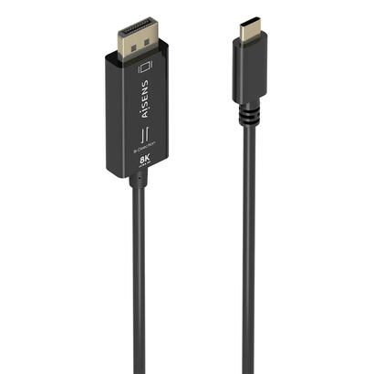 aisens-cable-conversor-bidireccional-usb-c-a-displayport-8k60hz-usb-cm-dpm-negro-18m