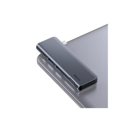 adaptador-hub-multifuncional-baseus-harmonica-5-en-1-usb-c-usb30-tf-sd-gris