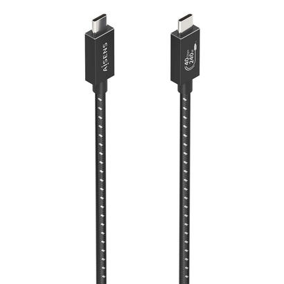 aisens-cable-usb4-gen3x2-aluminio-40gbps-8k60hz-5a-48v-240w-e-mark-tipo-usb-cm-usb-cm-negro-05m